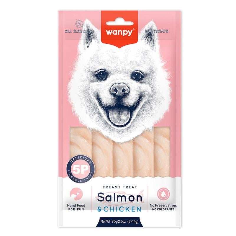 Wanpy Somonlu Tavuklu Krema Köpek Ödülü 5x14g