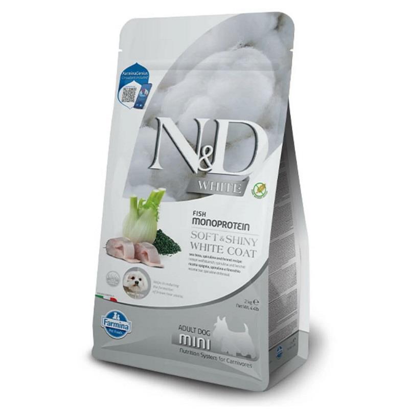 ND Dog Spirulina White Adult Mini Levrekli&amp;Pirinçli Köpek Maması 2 Kg