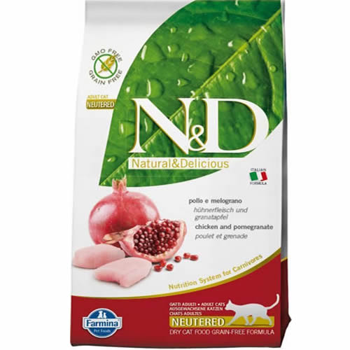 ND Cat Prime Kısırlaştırılmış Tavuklu&amp;Narlı Kedi Maması 1.5 Kg