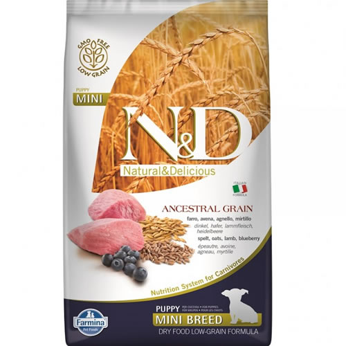 ND Dog Low Grain Puppy Mini Kuzulu/Yaban Mersinli Köpek Maması 2,5 KG