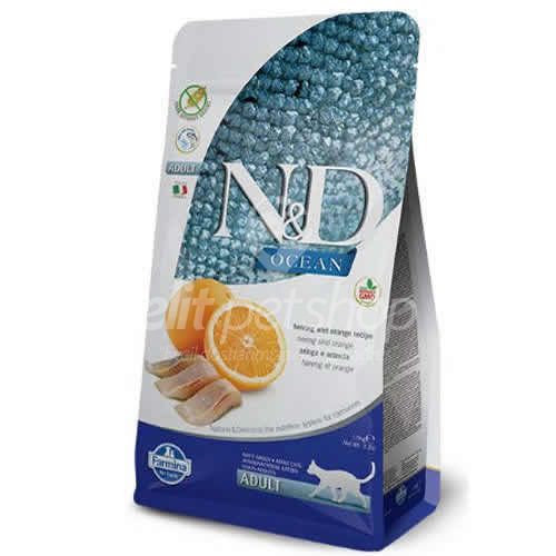 ND Cat Ocean Adult Ringa Balıklı&amp;Portakallı Kedi Maması 1,5 Kg