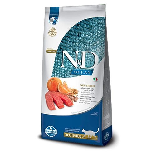 ND Cat Ocean Low Gran Kısırlaştırılmış Somonlu&amp;Portakallı Kedi Maması 10Kg