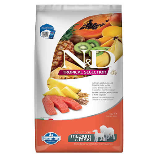 ND Dog Tropical Adult Medium/Maxi Somonlu Köpek Maması 10kg