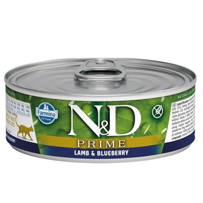 ND Cat Prime Kuzu Etli/Yaban Mersinli Kedi Konservesi 70 Gr