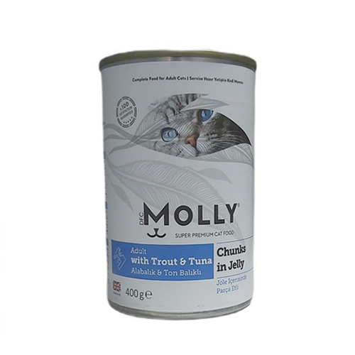 Molly Alabalık Ton Balıklı Kedi Konservesi Jöle İçinde Parca Etli 400 Gr