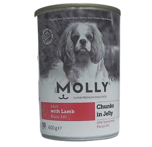 Molly Kuzu Etli Köpek Konservesi Jöle İçinde Parca Etli 400 Gr