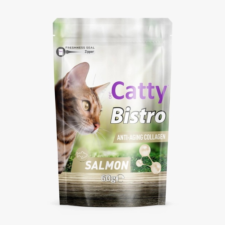 Catty Bistro Yaşlanma Karşıtı Kolajen Somonlu Kedi Ödül Maması 60 G