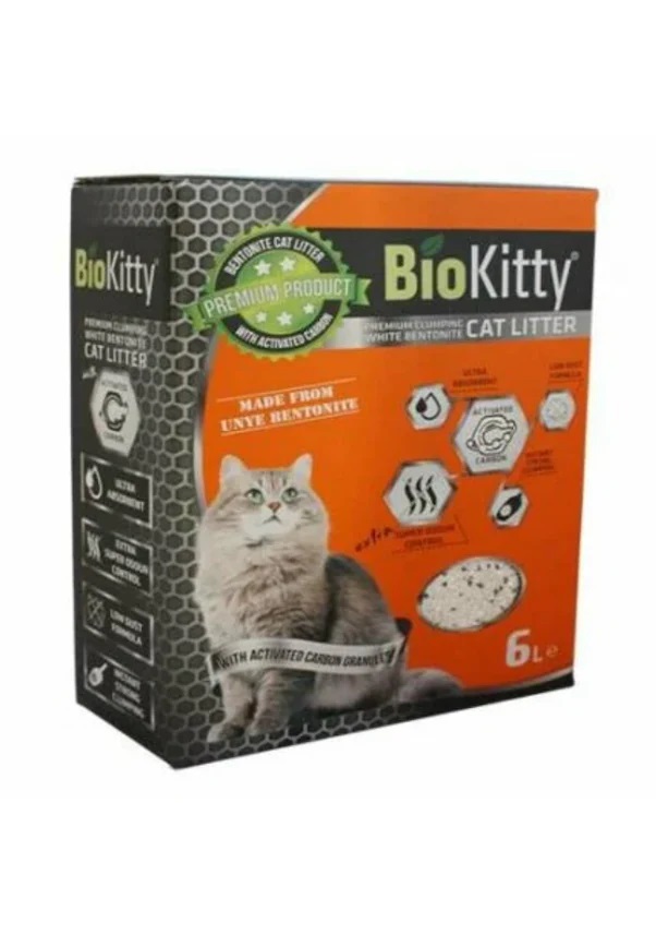 BioKitty Aktif Karbonlu Bentonit Kedi Kumu 6 Lt