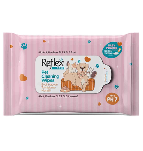Reflex Kedi ve Köpekler İçin Çok Amaçlı Hijyenik Temizleme Mendili10 LU