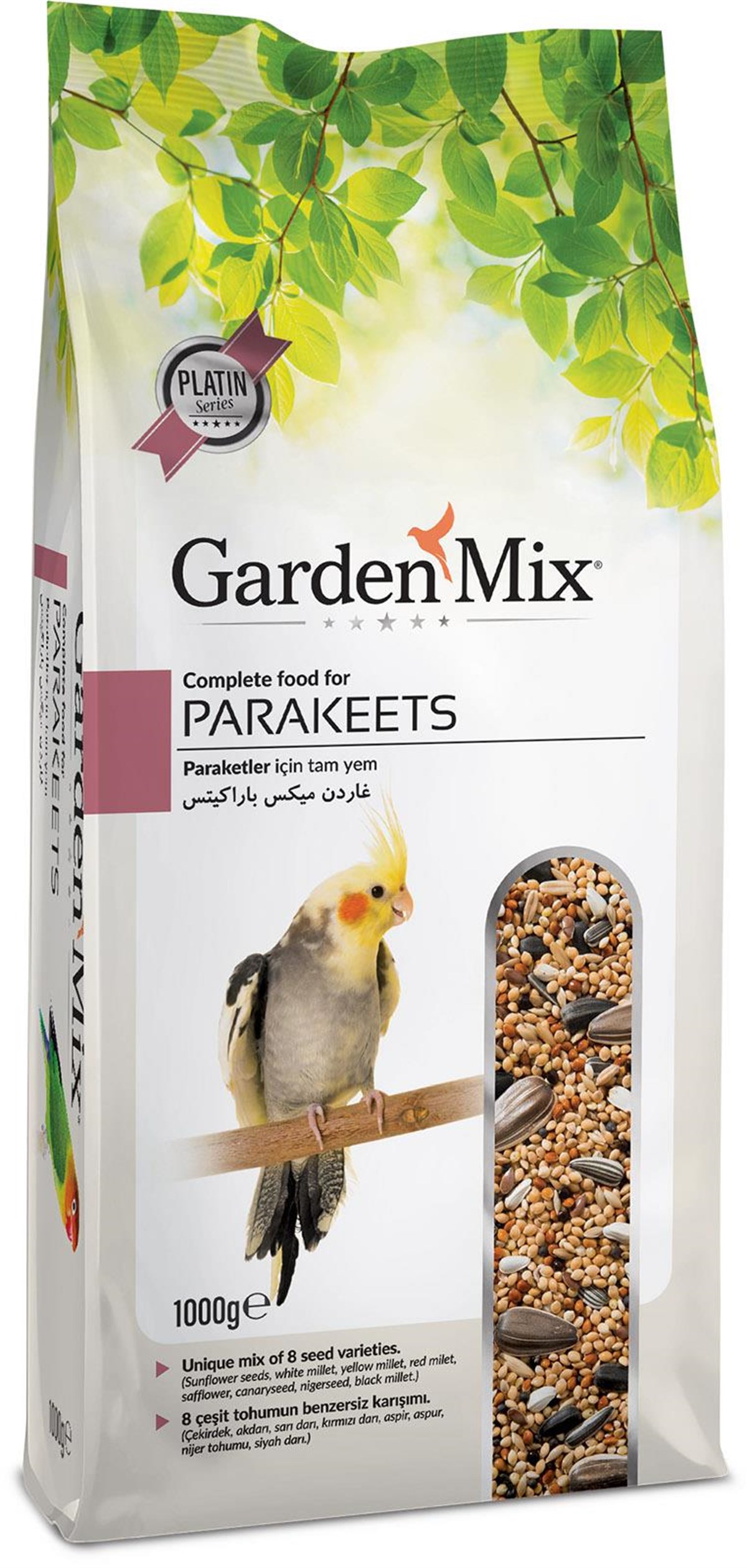 Gardenmix Platin Paraket kuş yemi 1 Kg